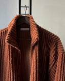 Fur ribbed zip-up