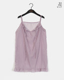 Veru Dot Frill See-through Sleeveless Layered One Piece
