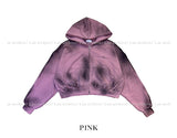 Overspray cropped hooded zip-up