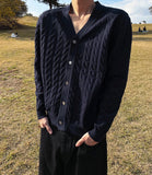 Lander cable V-neck cardigan