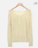 Golen Ribbed Button Slim Fit T-shirt