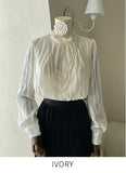Riaki Frill See-Through Lace Blouse
