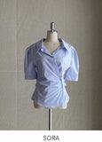 Oberlin Pin-Tuck Wrap Blouse