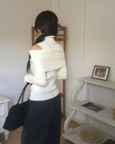 Shapin Suede Leather Combi Shoulder Bag