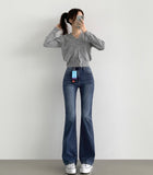 Washing Lycra Banding Span Bootcut Denim Pants