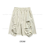 Motif Damage Banding Bermuda Pants