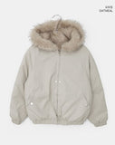 [Quilted lining] Boyin hooded fur hooded padded jumper