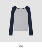 Ray Two-Tone See-Through Raglan Long Sleeve