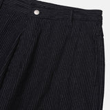 Harvey striped black pintuck denim