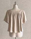 [Two Piece] Wings Frill Wing Blouse Wide Banding Pants