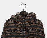 Unin Vintage Nordic Fleece-Two-Way Hood Zip-Up