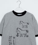 [unisex] Moab Horse Printing Ringer Short Sleeve Tee