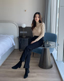 Reducey Button Ribbed Turtleneck Knit