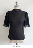 Elvi See-through Layered Half-Neck Blouse