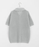 [unisex] Ryuhe collar net over short sleeve knit