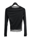 Folden Mesh Layered Collar Tee