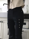 Chuser Cargo Strap Pintuck Bootcut Pants