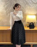 Sotime Tassel Jacquard Flared Skirt