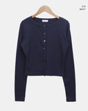 Mien Round Button Long Sleeve Cardigan