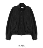 Riu high neck button suede jacket