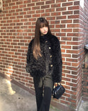 Lour High Neck Vintage Fur Jacket