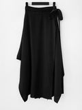 Poe wrap unbalanced long skirt