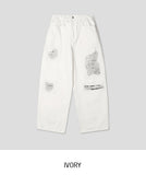 Tack Destroyed Snap Cotton Pants