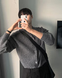 Cash Like Collar Button Cardigan Knit
