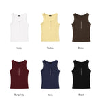 Olte Button Ribbed Sleeveless