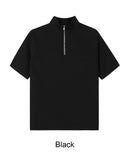Ferrer Ribbed Half Zip-Up Short Sleeve Tee