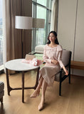 Verna See-Through Big Collar Blouse