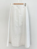 Tyne Cotton Two-Button Flare Long Skirt