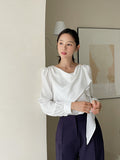 Rockle draped scarf blouse