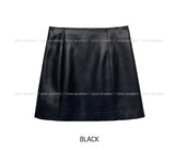plain eco leather mini skirt