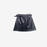 Tainna Crack Leather Skirt (Belt Set)