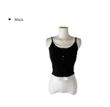 Molan Color Matching Layered Button Cap Sleeveless