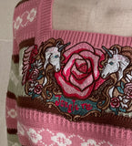 Wendys Color Matching Flower Embroidery Knit
