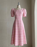 Manilo Puff Tweed Check One Piece