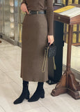 Casey H Ribbed Knit Long Skirt (Belt set)