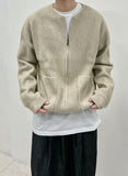 Cashmere Knit Zip-Up Cardigan