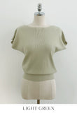 Shuez Soft Boat Neck Cap Sleeve Knit