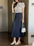 Jehenre Cut Flare A-Line Long Skirt