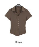 Soft Collar Button T-Shirt