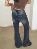 Beasle Washing Denim Long Bootcut Pants