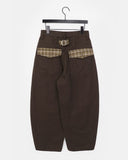 Odi Check Adjust Buckle Brushed Balloon Wide Pants