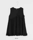 Shoto Deep-V Ruffled Layered Sleeveless Blouse