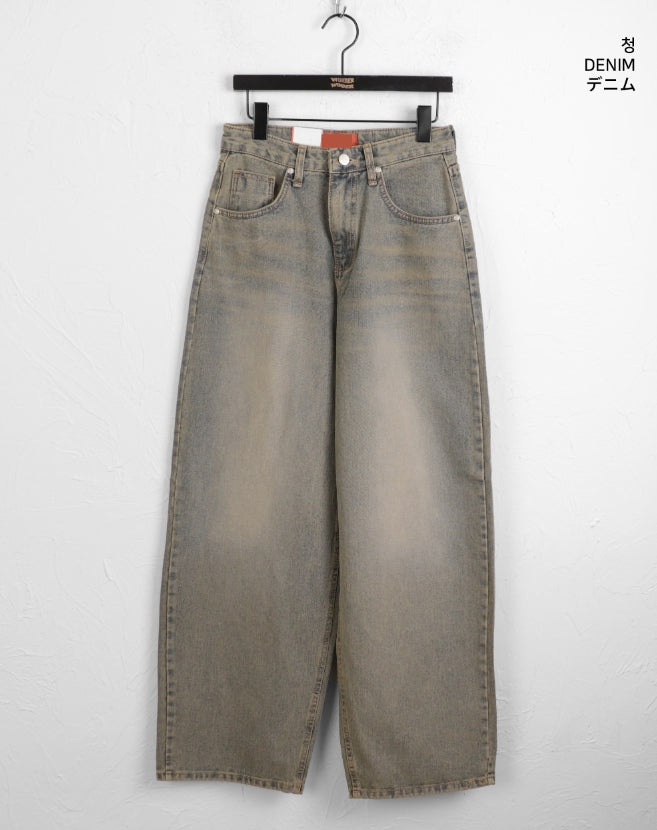 【WONDER WONDER】Clutch Grayish Washing Long Wide Denim PT WONDER WONDER (ワンダーワンダー) - クッチグレーッシュ
