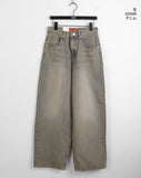Clutch Grayish Washing Long Wide Denim Pants