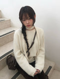Onu Button Round Knit Muffler Set