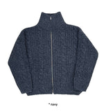 THICKLY CABLE KNIT ZIP-UP